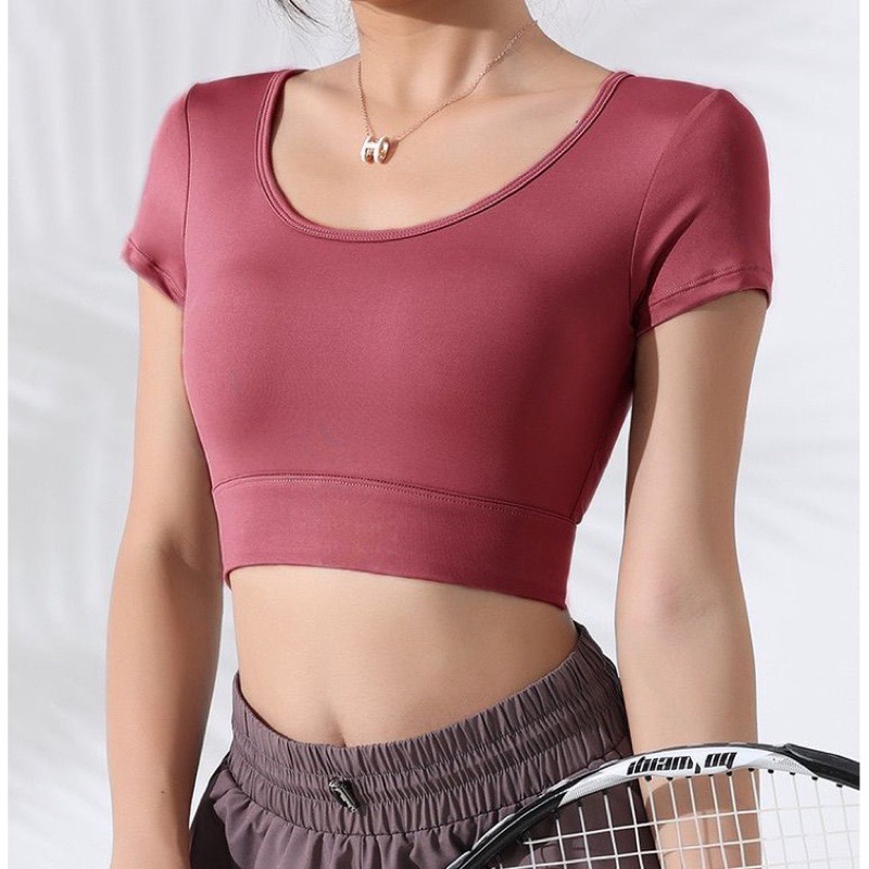 Preloved Raspberry Sports Bra Crop Top Baju Olahraga/senam