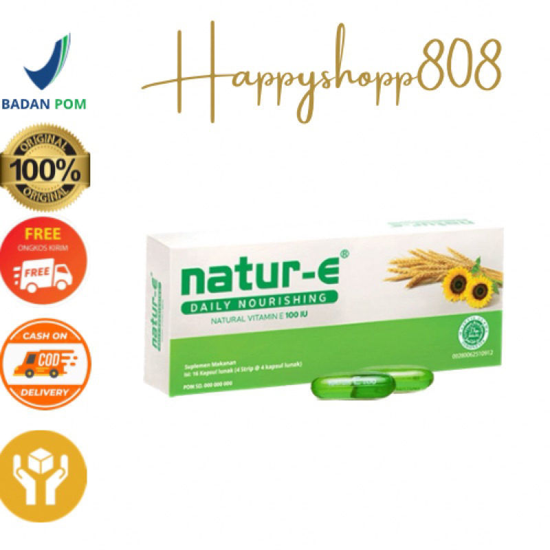 [ NATUR-E 100IU BOX HIJAU ] Daily Nourishing Natural Vitamin E 100 IU ISI 16 32 Kapsul