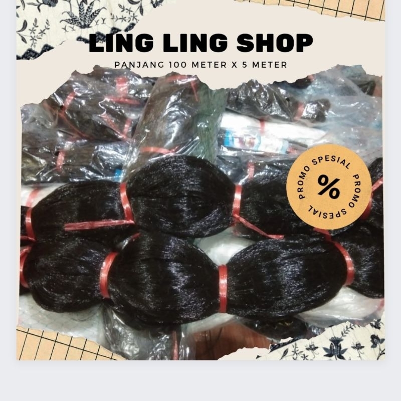 JARING BURUNG HITAM UNTUK BURUNG EMPRIT BURUNG PIPIT 1.1/4 INC 100 YARD X 5 YARD