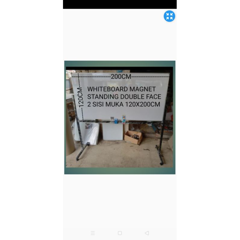 

WHITEBOARD MAGNET STANDING DOUBLE FACE 2 SISI MUKA 120X200CM