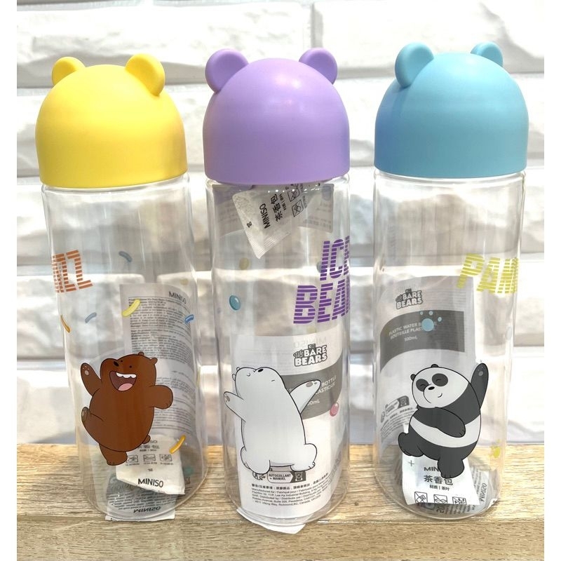 MINISO BOTOL MINUM SERI PANDA 500ML WARNA BIRU PANDA