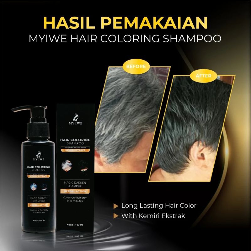 Shampoo My lwe Original Penghitam  Rambut Beruban Instan/Penghitam Rambut