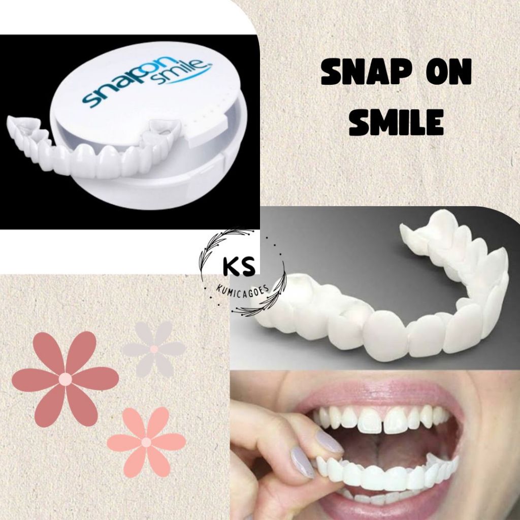 ✅ Snap On Smile Gigi Palsu 1 Set Atas Bawah - gigi palsu atas bawah - gigi palsu penutup ompong - gigi palsu siap pakai