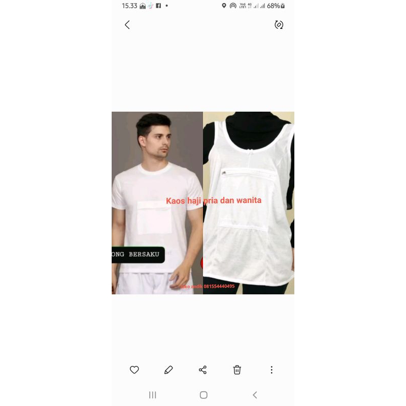 KAOS HAJI PRIA / KAOS HAJI WANITA KANTONG SAKU DEPAN