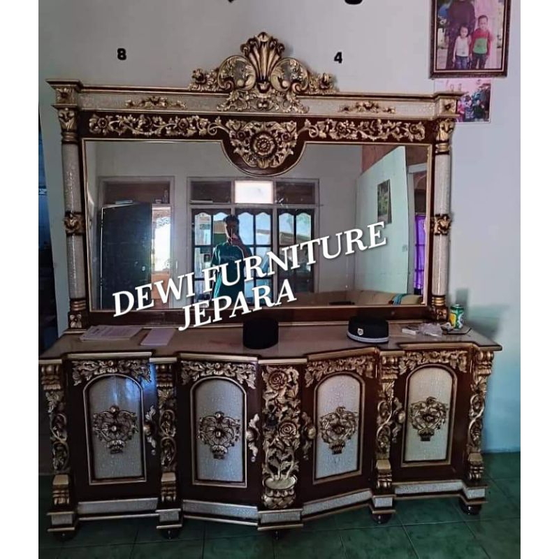 meja rias ukiran Shima bufet pajangan ukiran furniture Jepara