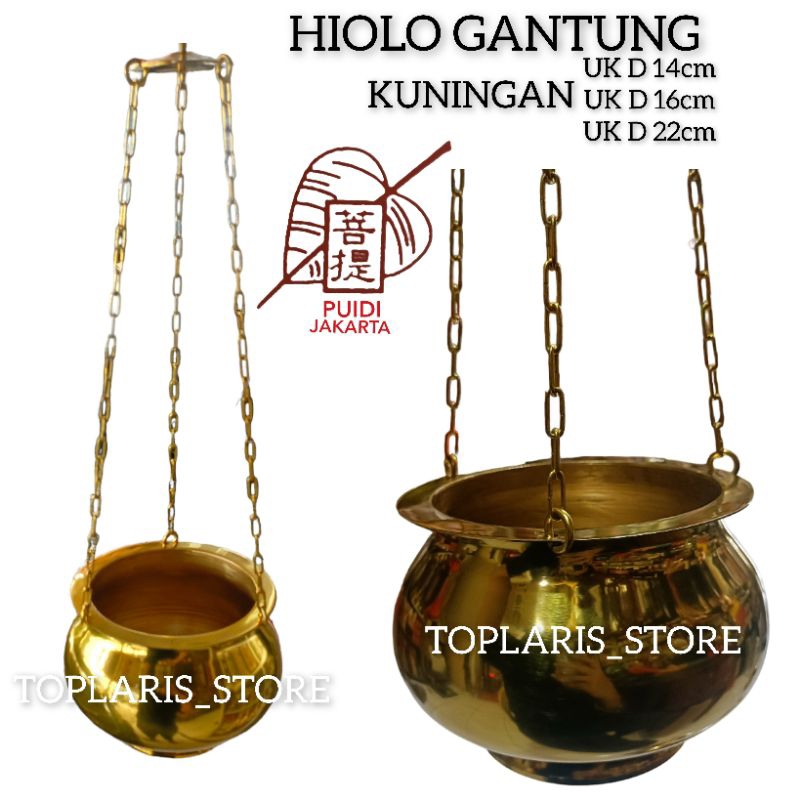 Hiolo Kuningan Gantung Polos BESAR