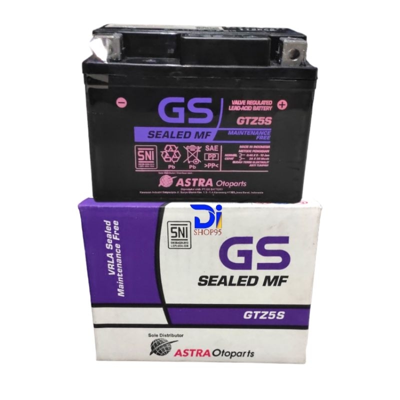 AKI GS GTZ5S ACCU KERING BEAT/VARIO 110 /MIO J/MIO J/SCOOPY/VIXION/XEON/MIO M3  AKI KERING GS ASTRA 