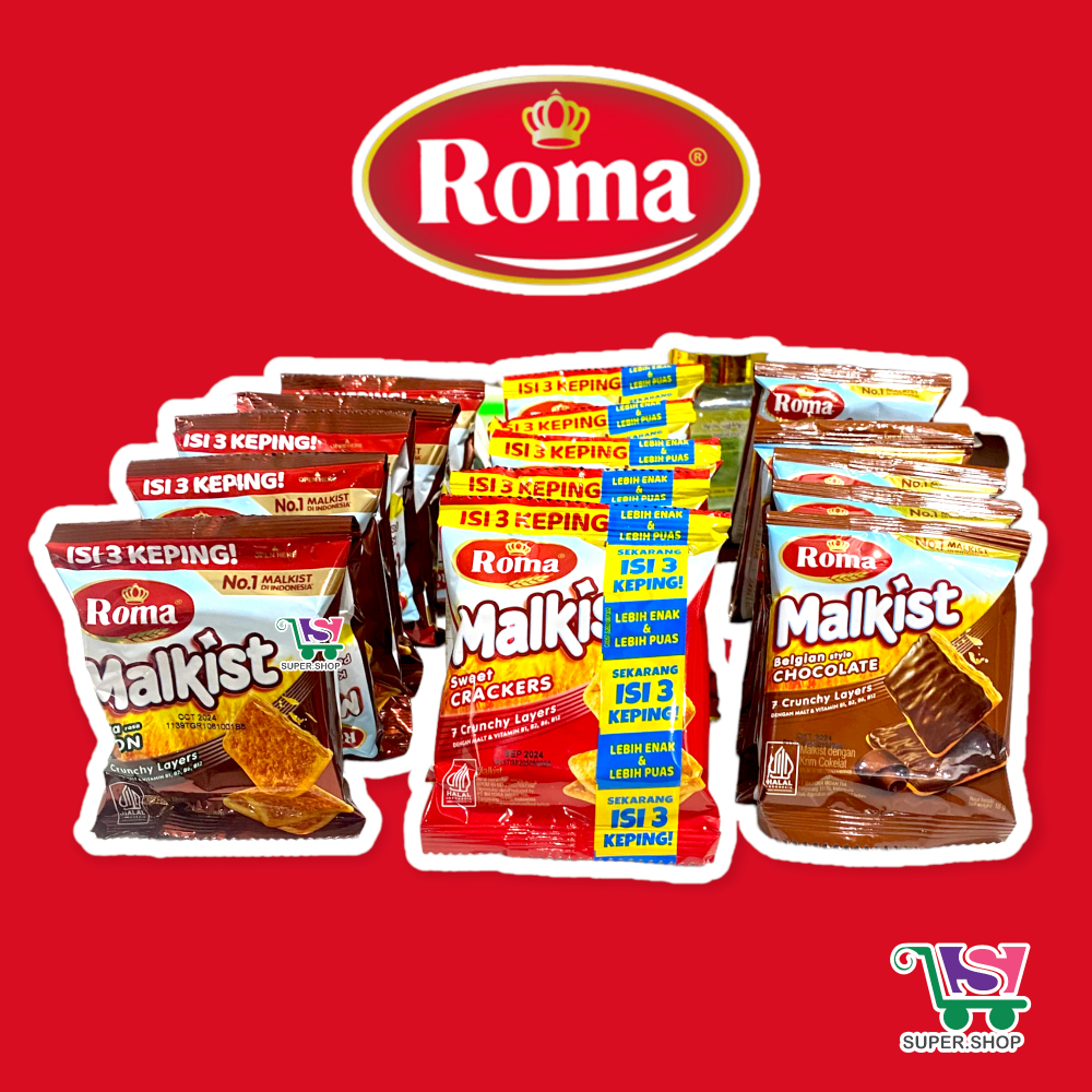 

Roma Malkist Crackers / Abon Gurih / Cokelat isi 10 pcs Biskuit