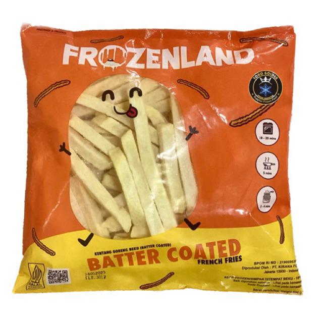 

Frozenland batter coated 500gr / kentang goreng beku