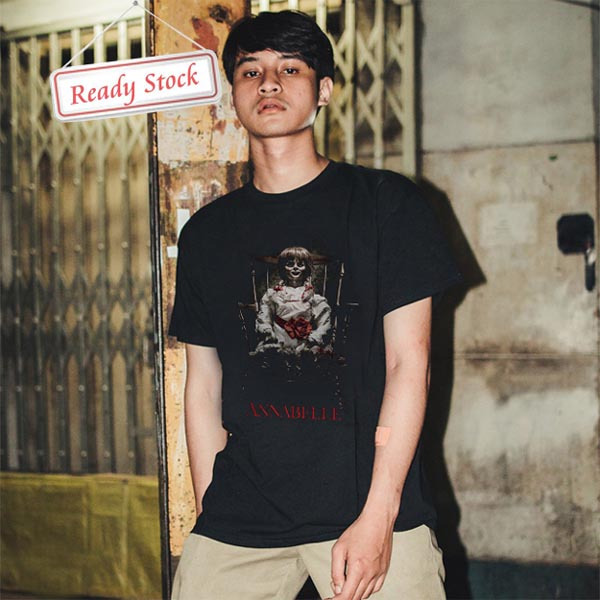 Kaos Annabelle Tshirt Unisex Casual Bahan 100% Cotton Black T-SHIRT