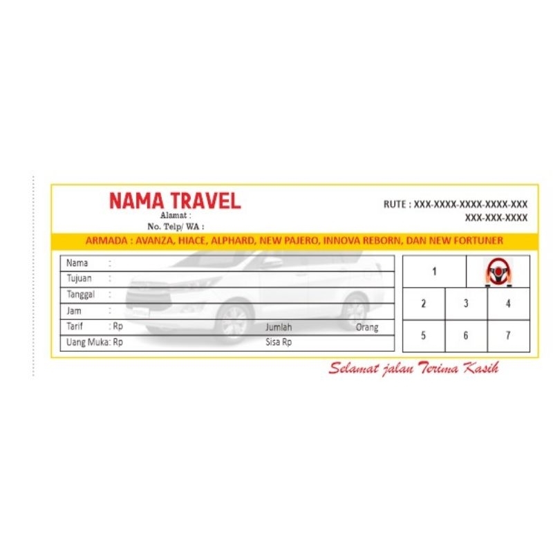 

CETAK Nota | Kwitansi Travel Custom uk.1/4folio