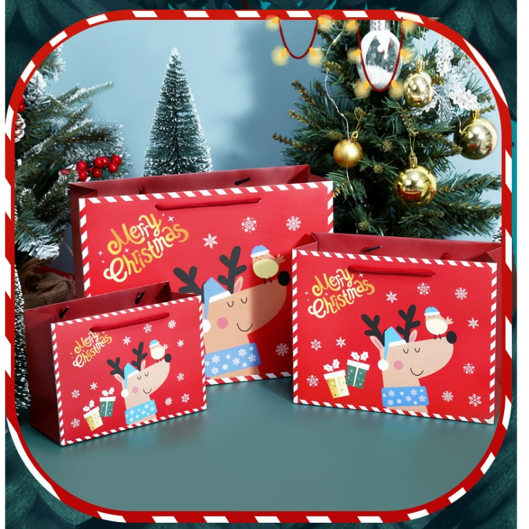 

PAPER BAG NATAL MERRY CHRISTMAS/ TAS HADIAH NATAL PREMIUM / PAPERBAG XMAS SNOWMAN DEER