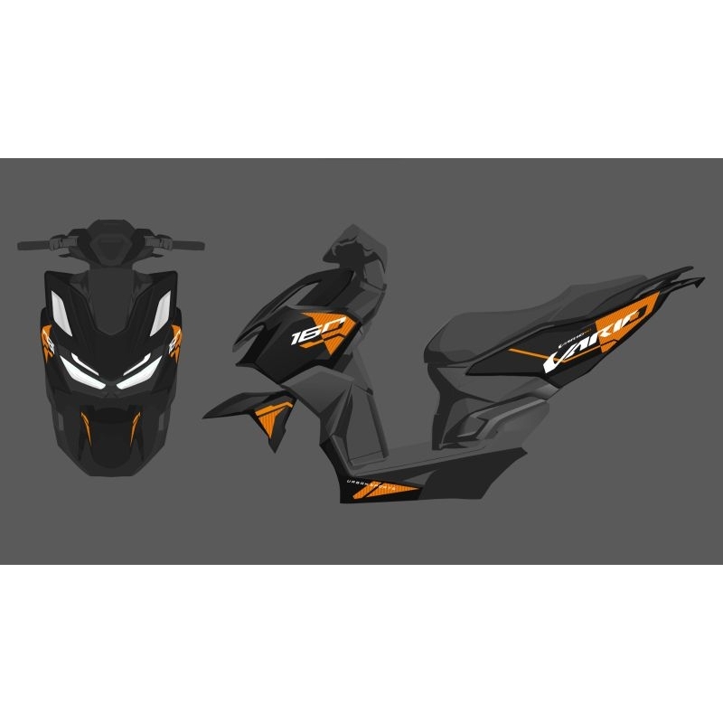 STRIPING STICKER TRANSPARAN MOTOR HONDA VARIO 160 MOTIF MALAYSIA CUSTOM