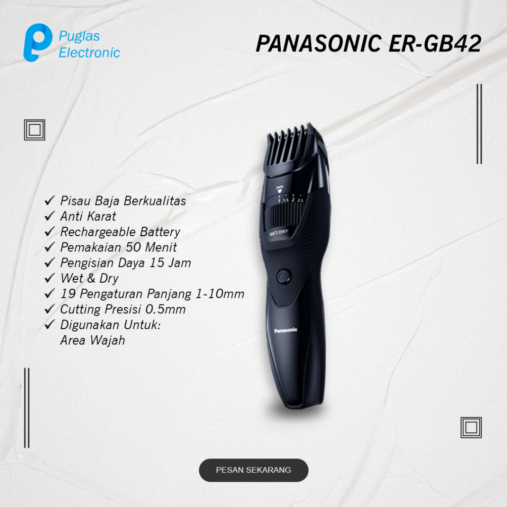 Mesin Cukur Elektrik Panasonic ER-GB42 Pencukur Kumis Jenggot Jambang