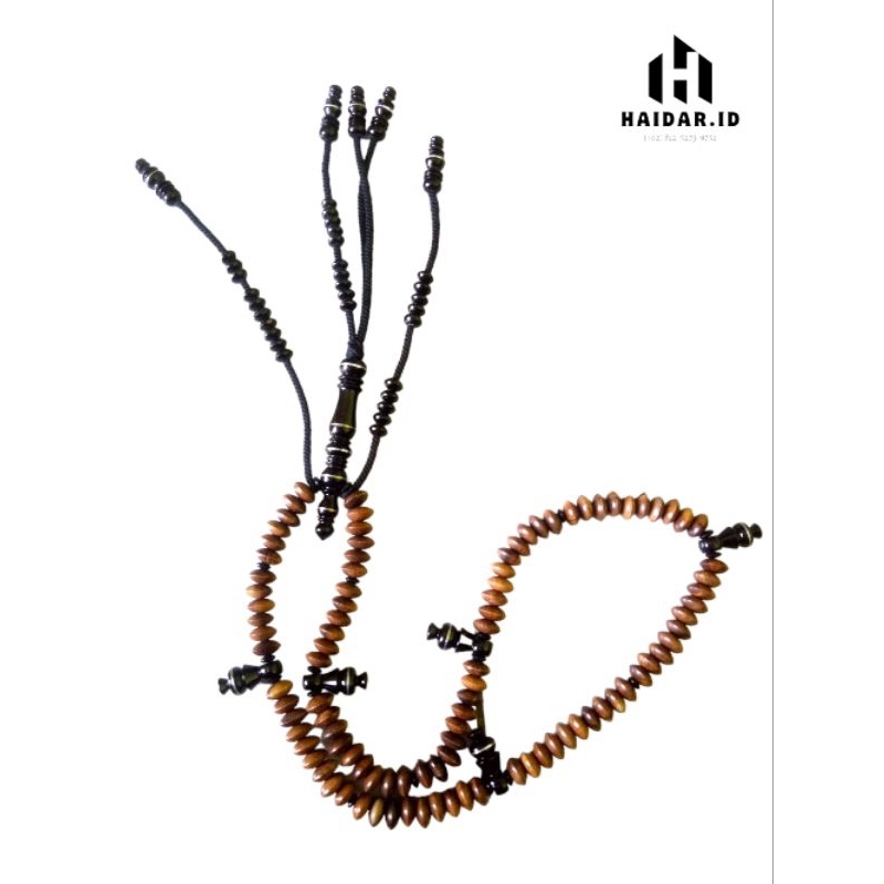 Tasbih TIJANI KAYU GAHARU WANGI - Asli - 12mm Pipih