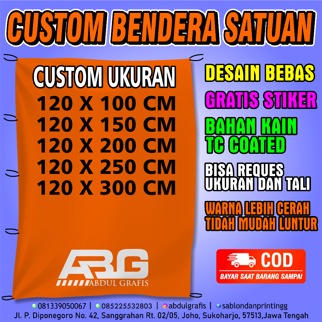 PROMO CETAK BENDERA PRINTING BENDERA KAIN BENDERA ORGANISASI BENDERA KOMUNITAS BENDERA  CUSTOM