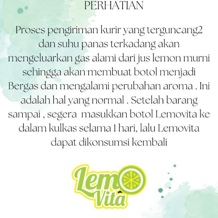 

Sale BPOM PAKET 1 Liter Lemovita Fresh Sari Lemon Jus Lemon Halal