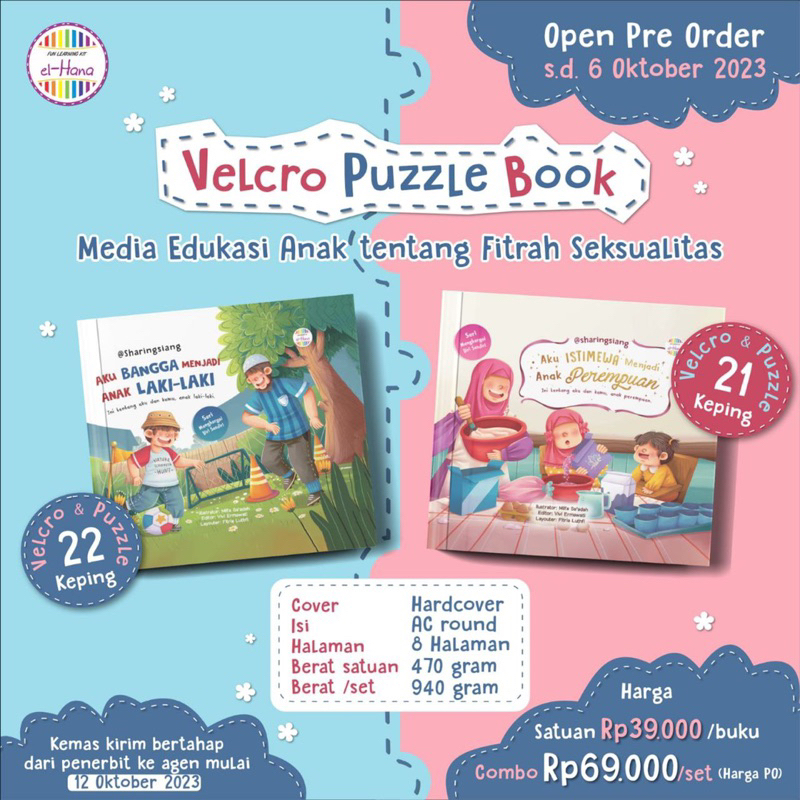El-Hana - Velcro Puzzle Book (Edukasi Fitrah Gender)