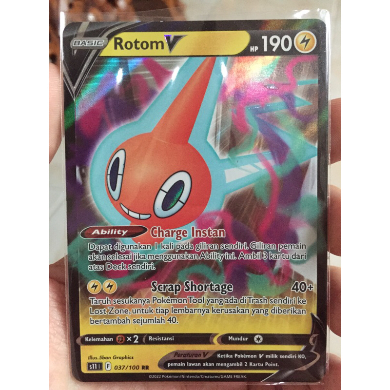 KARTU POKEMON ROTOM V RR INDONESIA HOLO