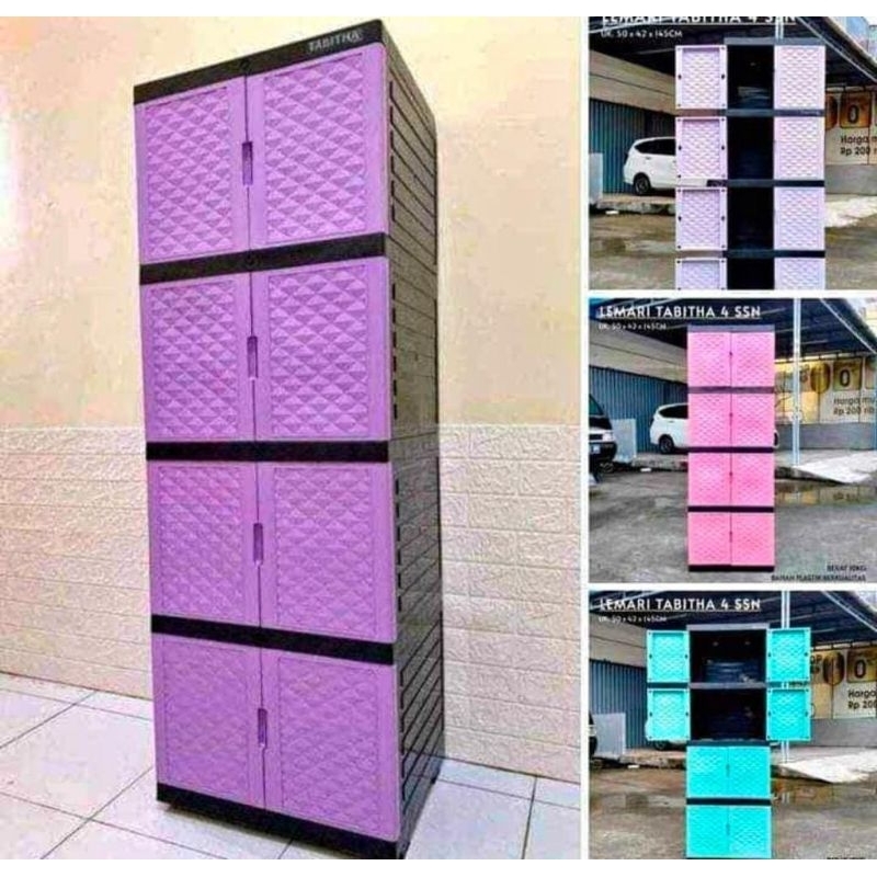 Lemari Pakaian plastik //Lemari Tabitha 4 susun//Lemari Tabitha