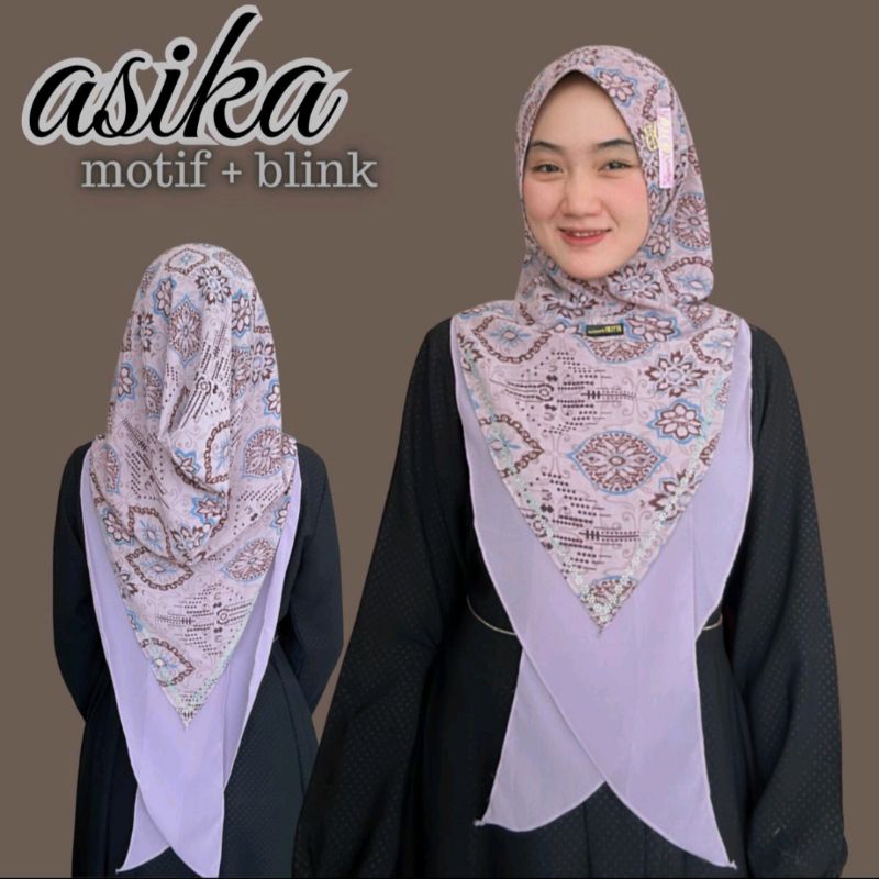 Anindya Olshop Hijab Instan Houdie ASIKA MOTIF BLINK Softpad Ceruty Babydoll Motif Printing ORI Ayyu