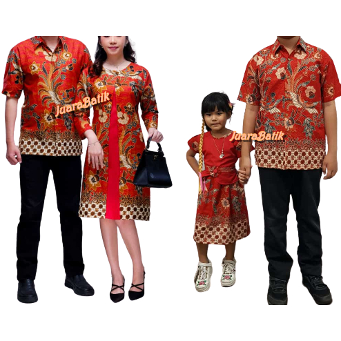 SERAGAM BATIK FAMILY MERAH SERAGAM KELUARGA MERAH SERAGAM PESTA MERAH BAJU SERAGAM KELUARGA SERAGAM 