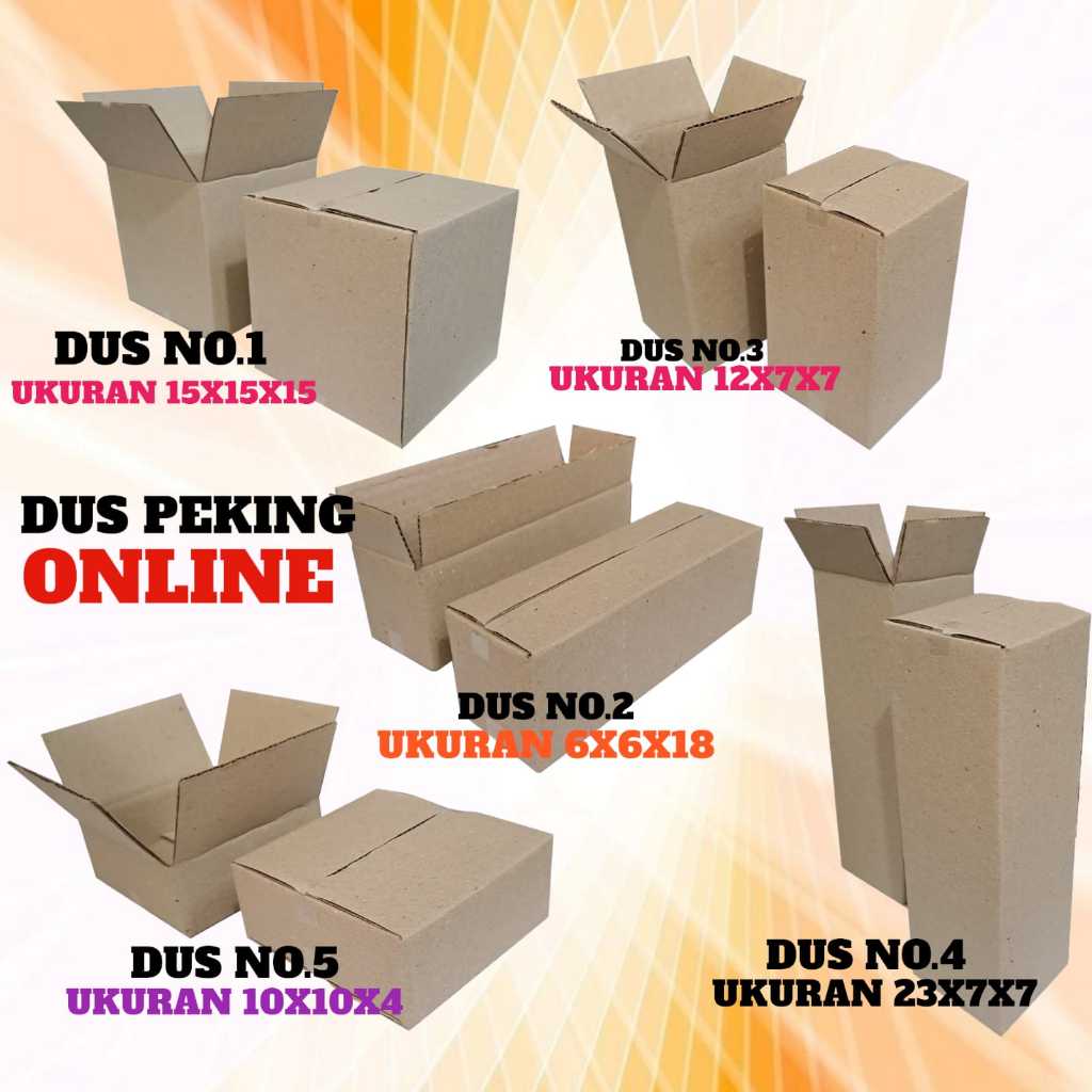 

KARDUS PEKING ONLINE(KARDUS BARU),BOX PEKING ONLINE,KARDUS KEMASAN ONLINE ADA 5 PILIHAN UKURAN