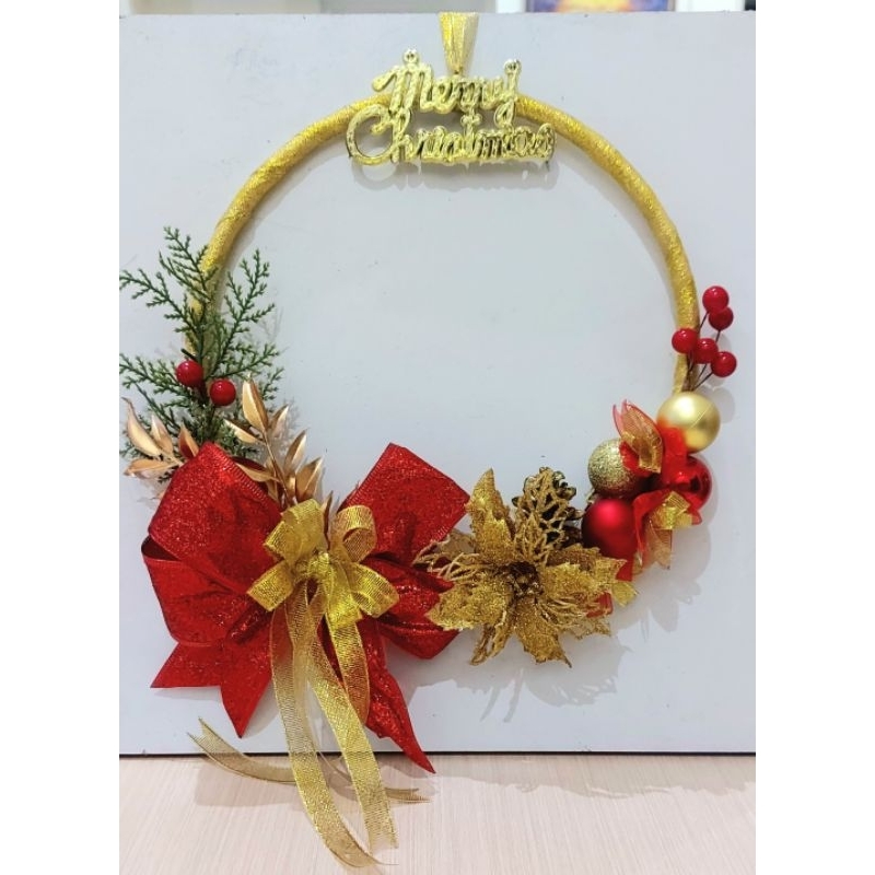 Hiasan krans natal wreath natal dekorasi natal hiasan dinding natal