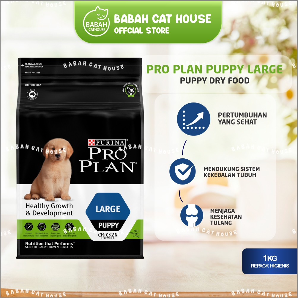 PRO PLAN PUPPY LARGE 1KG Dog Dry Food Proplan Makanan Anak Anjing Ras Besar RC Maxi Size Ukuran Extr