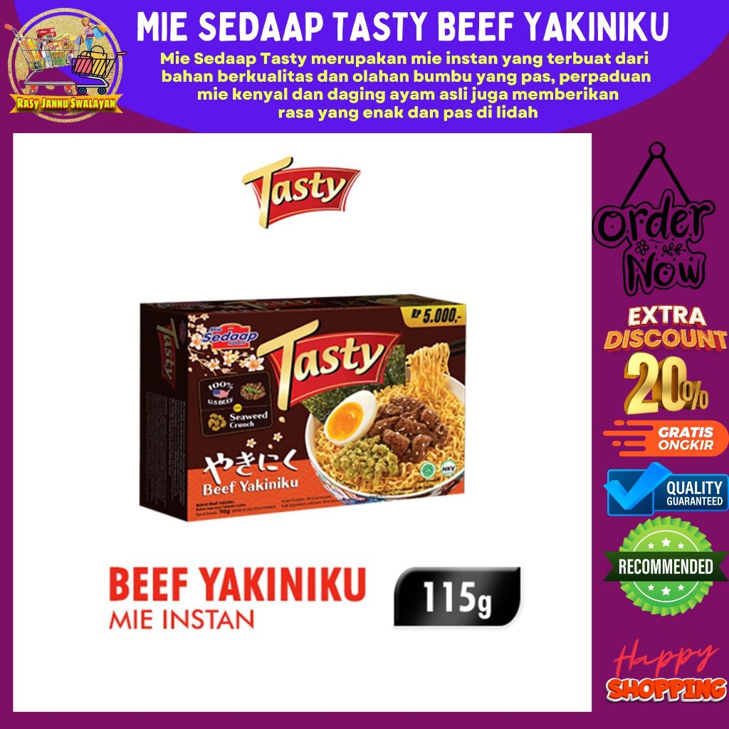 

Sedaap Mi Instan Mie Tasty Beef Yakiniku 115g