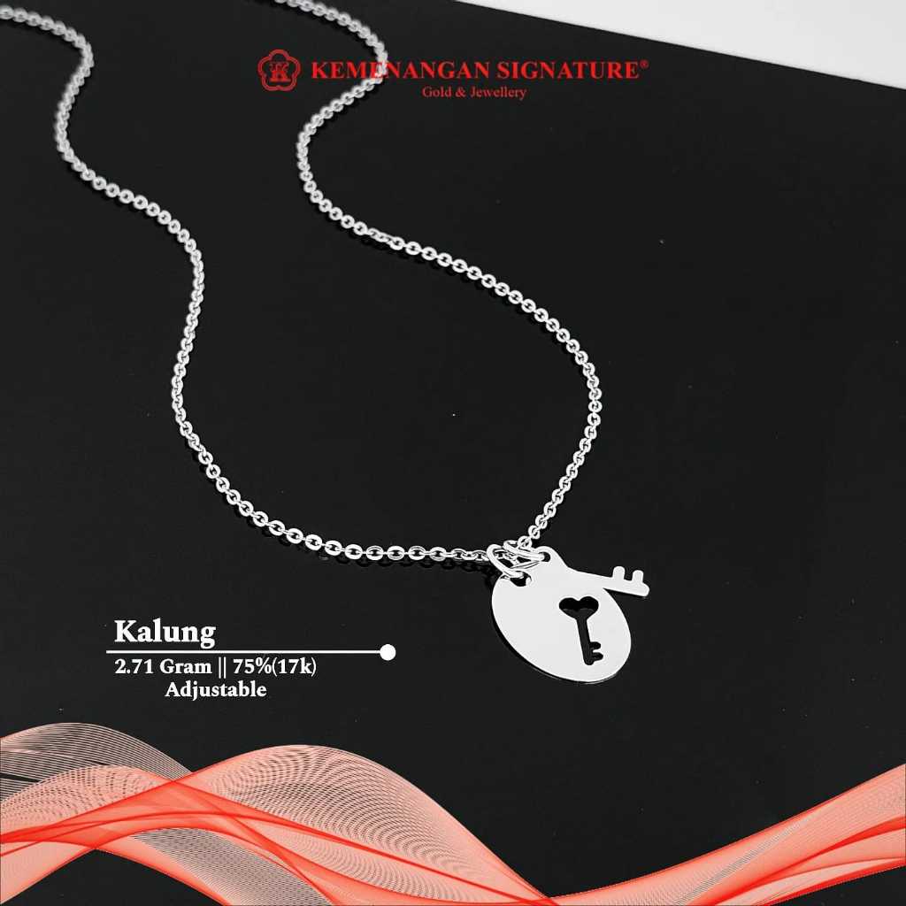 Kalung Emas Putih Koye Model Kunci