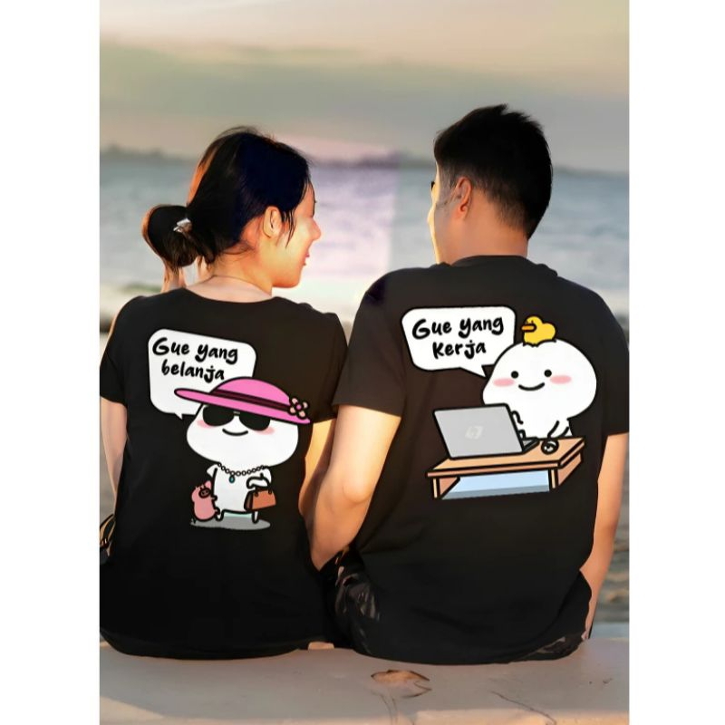 kaos tshirt baju satuan pentol kata2 gue yang kerja/ gue yang belanja bisa costum capplean ya