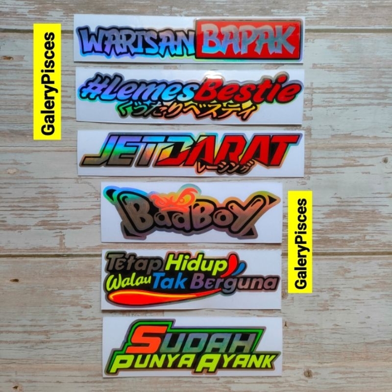 stiker motor hologram stiker kata kata keren
