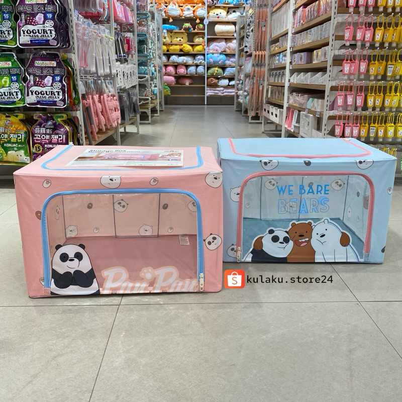 MINISO We Bare Bears Storage Box size 66L (50 x 40 x 33cm) / tempat baju anak Kotak penyimpanan mult