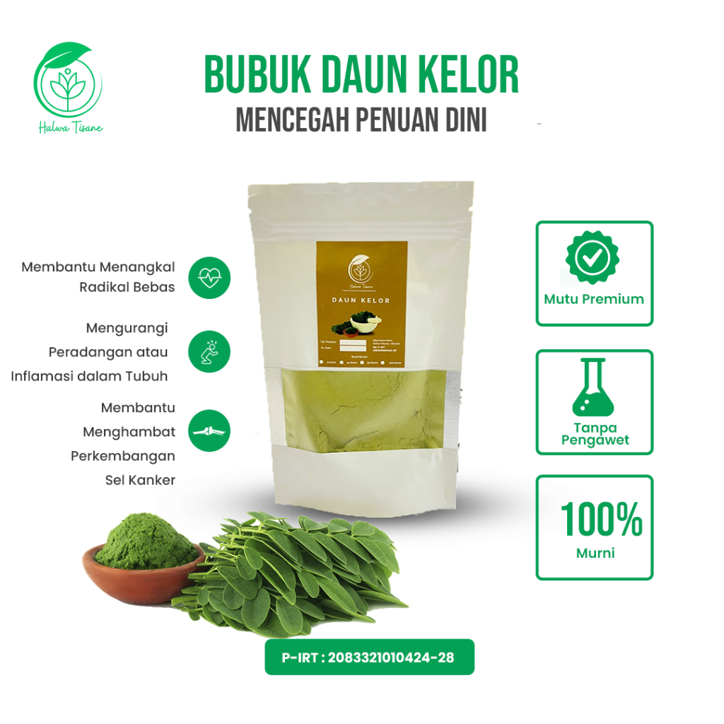 100% Original Daun Kelor Bubuk / Teh Daun Kelor / Bubuk Daun Kelor Murni / Daun Kelor Kering / Bubuk