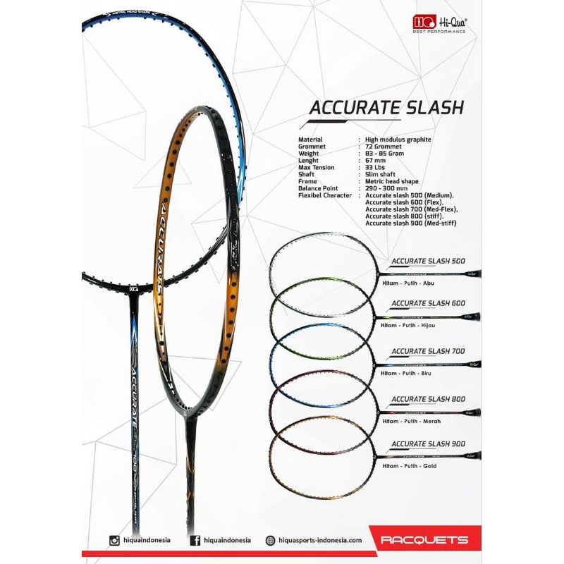 Raket badminton hiqua new accurate // HIQUA ACCURATE SLASH