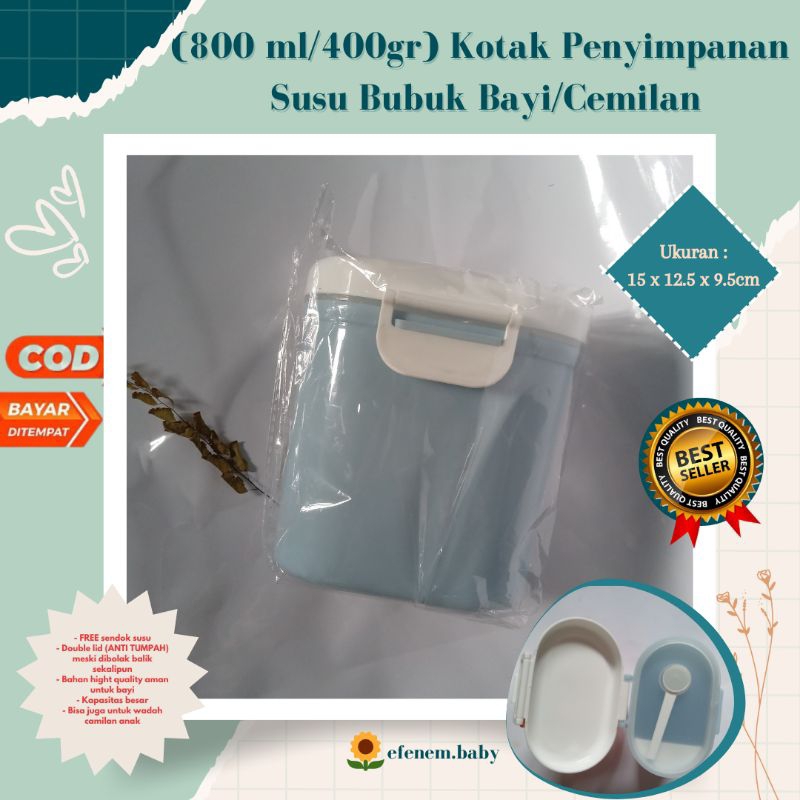 (800 ml/400gr) Tempat Kotak Wadah Penyimpanan Susu Bubuk Bayi/Cemilan Portabel Sealed Anti Tumpah