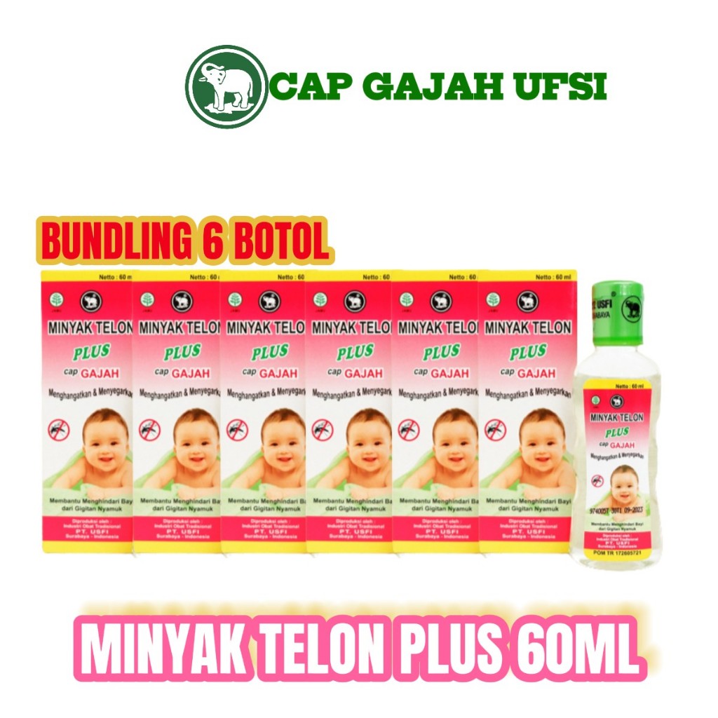 CAP GAJAH TELON PLUS 60ML - MINYAK TELON BAYI