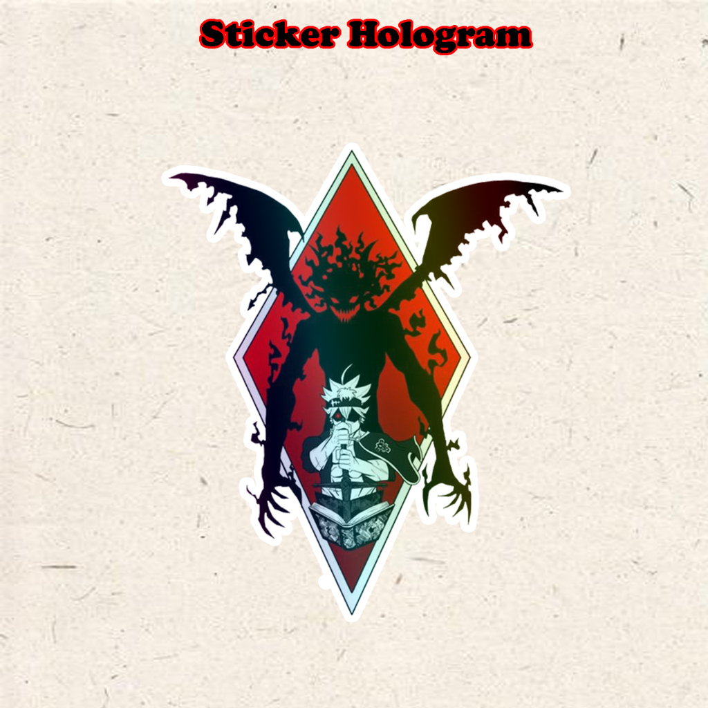 

Stiker Hologram anime Asta Demon Black clover ukuran 7 cm