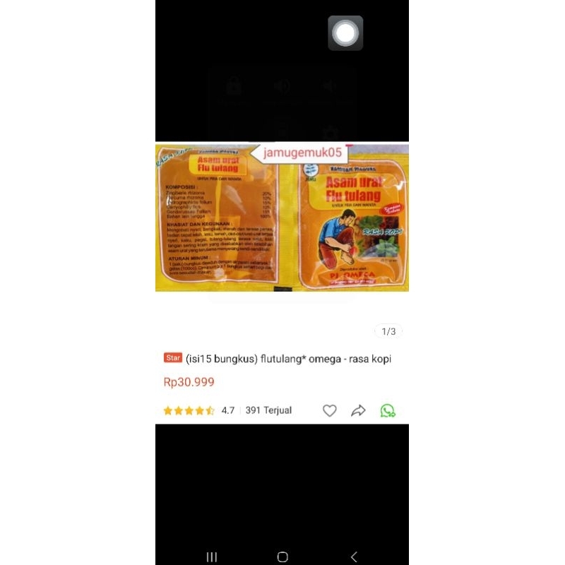 

omega(flutulang rasa kopi) isi15bungkus