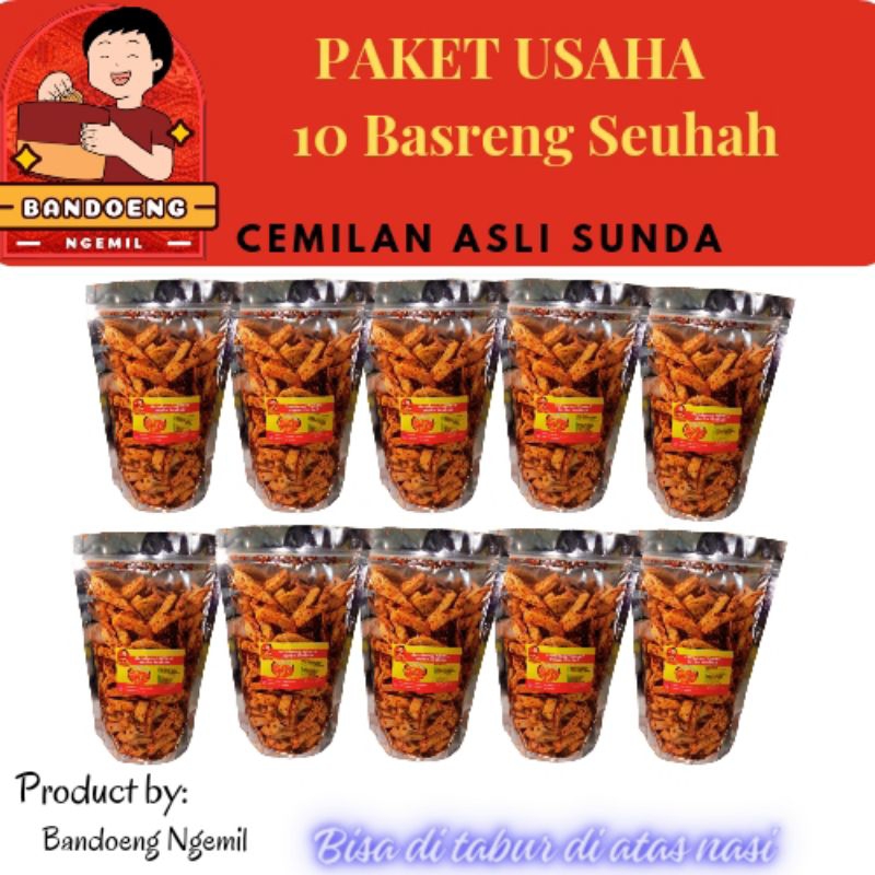 

PAKET USAHA 10 Basreng Bandoeng Ngemil Khas Sunda seuhah #basreng #bandoengngemil