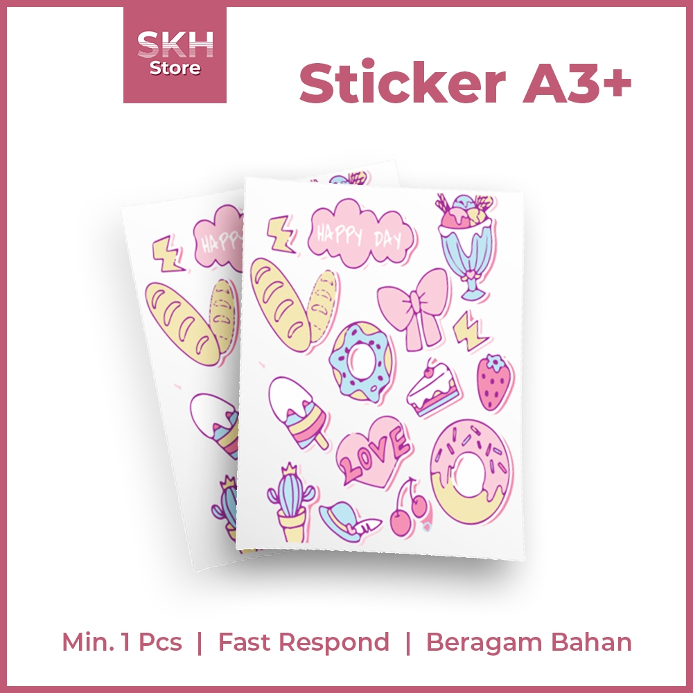 

SKH Store - Print Sticker Custom Cutting | Cetak Stiker Potong Die / Kiss Cut A3+ Termurah Minimal Order 1 pcs