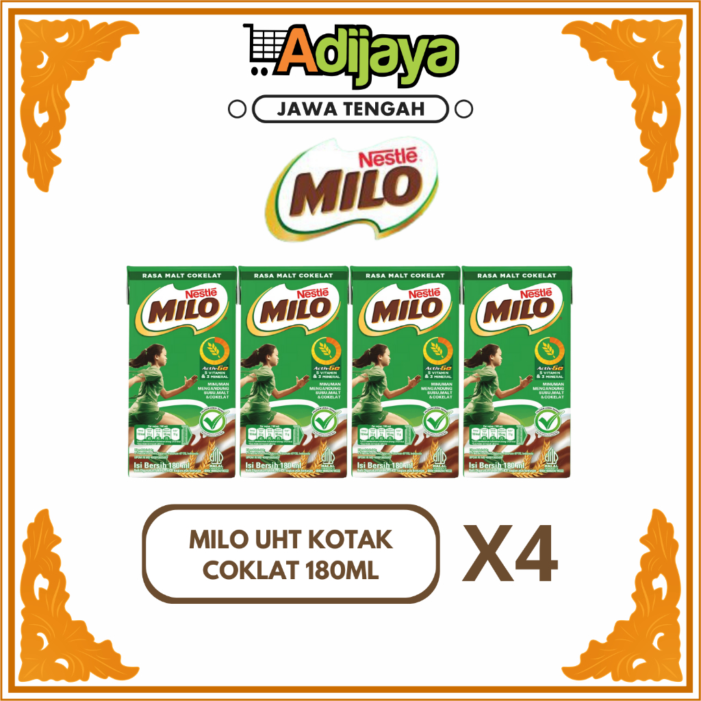 

MILO ACTIV GO SUSU UHT KOTAK RASA COKLAT 180ML 1PAK (4 PCS)