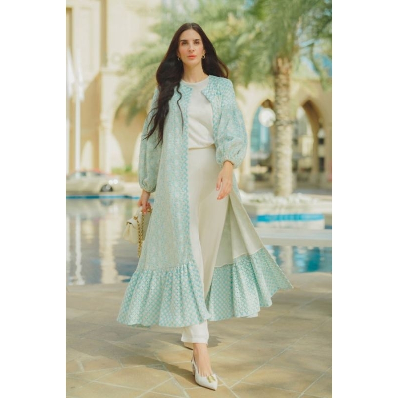 new Ziana maxi dress benang jarum buttonscarves size M