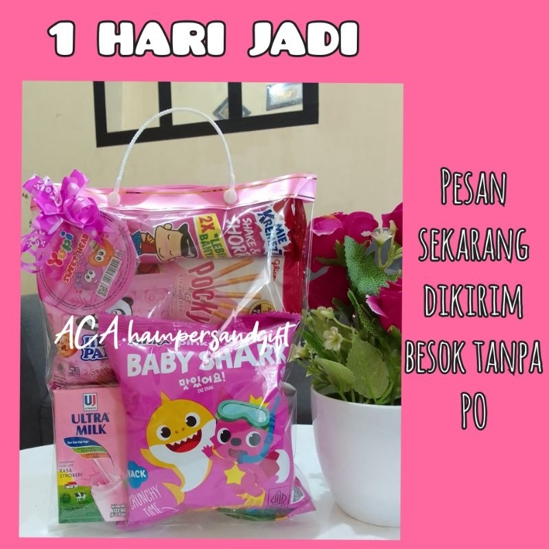 

paket Hampers pink / Snack ulang tahun anak pink /Hampers anak pink
