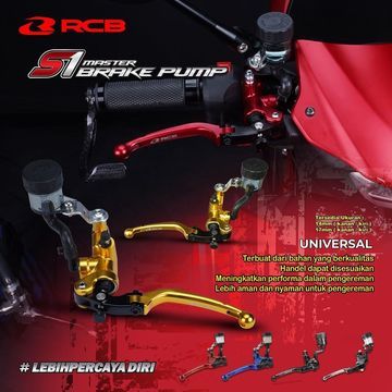 MASTER REM / BRAKE RCB S1 MASTER KANAN MASTER KIRI HANDLE KIRI HITAM SILVER GOLD BIRU MERAH UNIVERSA