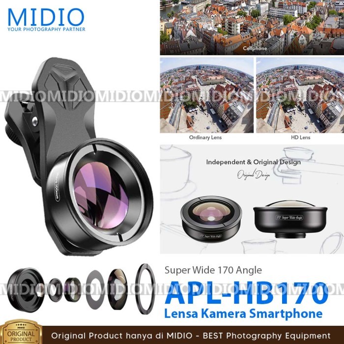 APEXEL Lensa Kamera Smartphone 170 Super Wide Angle Lens