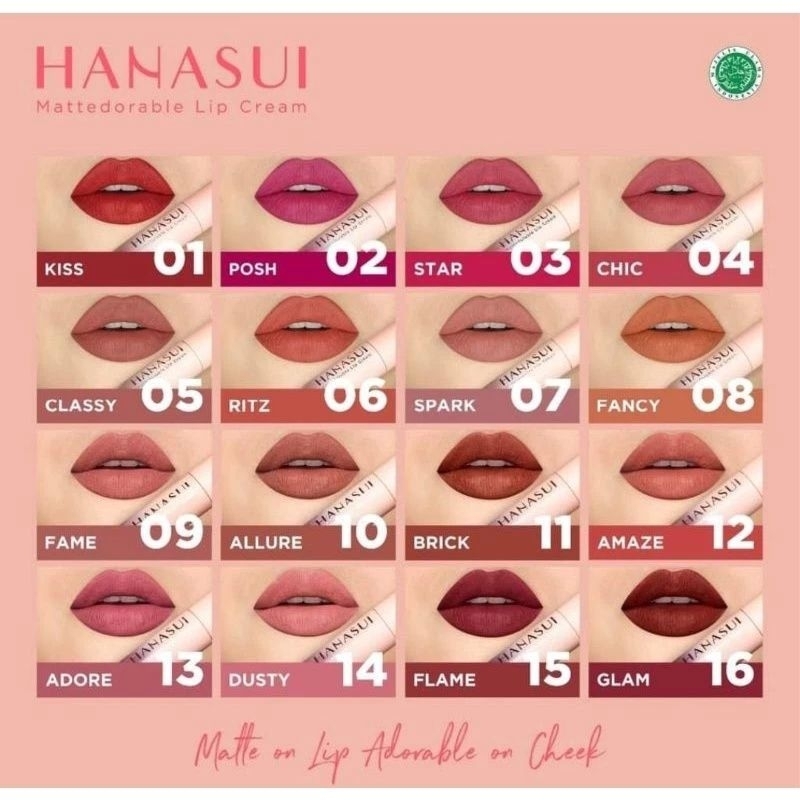 Hanasui Mattedorable LipCream/lipstik/pewarna bibir