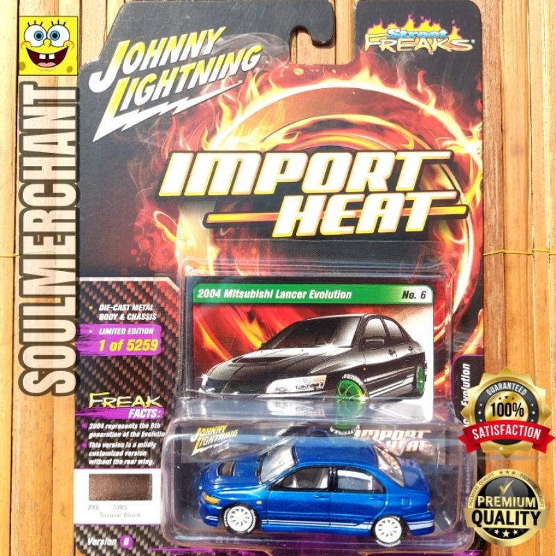 Johnny Lightning White Lightning 2004 Mitsubishi Lancer Evolution Hitam