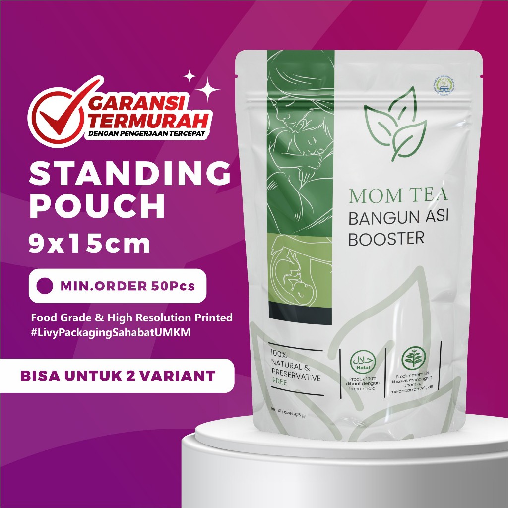 Livy Packaging - Standing Pouch Full Printing Ukuran 9x15cm Custom Kemasan Snack Powder
